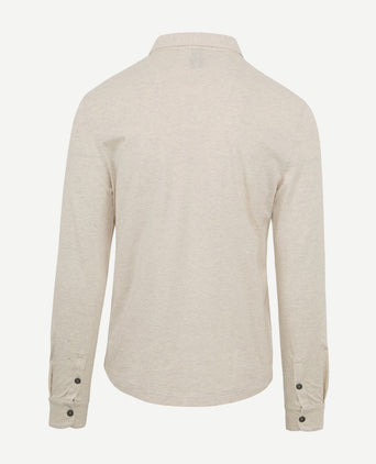 Profuomo longsleeve polo beige melange | Slim-fit