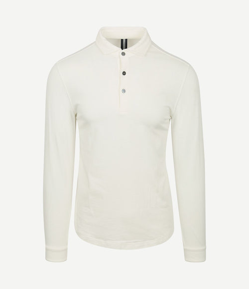 Longsleeve polo off white