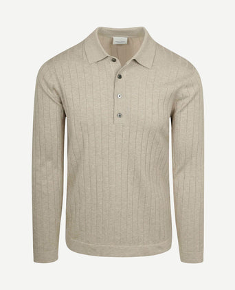 Longsleeve poloshirt dropneedle beige