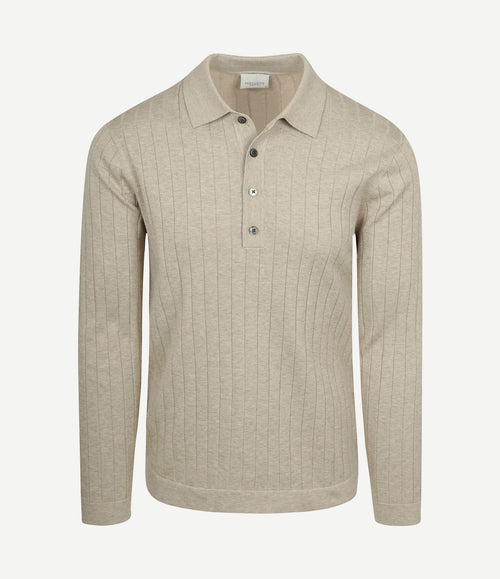 Longsleeve poloshirt dropneedle beige