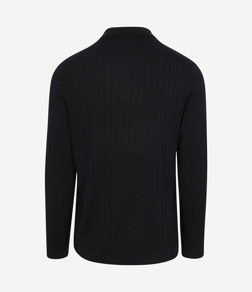 Longsleeve poloshirt dropneedle donkerblauw