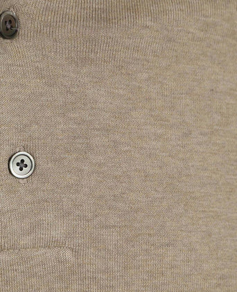 Longsleeve poloshirt luxury basic beige