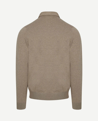 Longsleeve poloshirt luxury basic beige