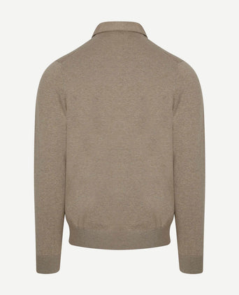 Longsleeve poloshirt luxury basic beige