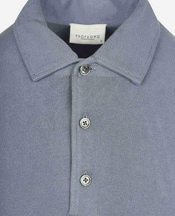 Longsleeve poloshirt luxury basic blauw