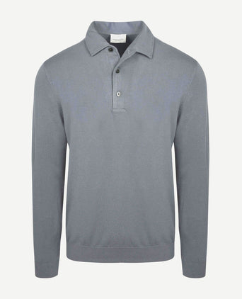 Longsleeve poloshirt luxury basic blauw