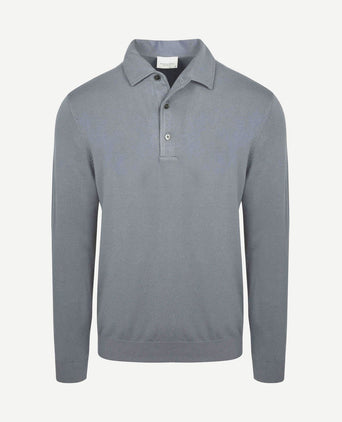 Longsleeve poloshirt luxury basic blauw