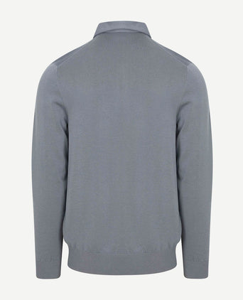 Longsleeve poloshirt luxury basic blauw