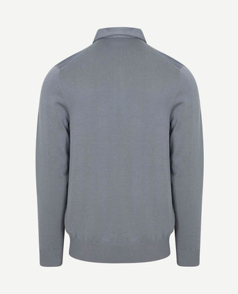 Longsleeve poloshirt luxury basic blauw