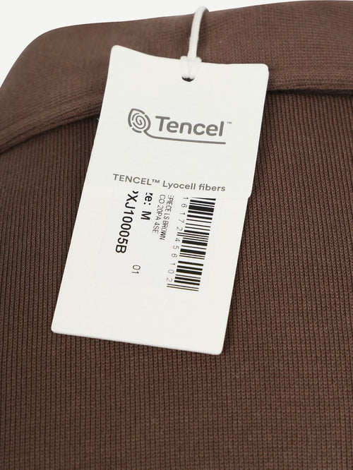 Longsleeve poloshirt luxury basic bruin