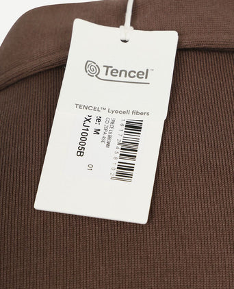 Longsleeve poloshirt luxury basic bruin