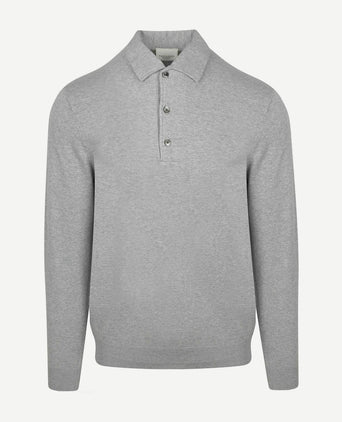 Longsleeve poloshirt luxury basic grijs