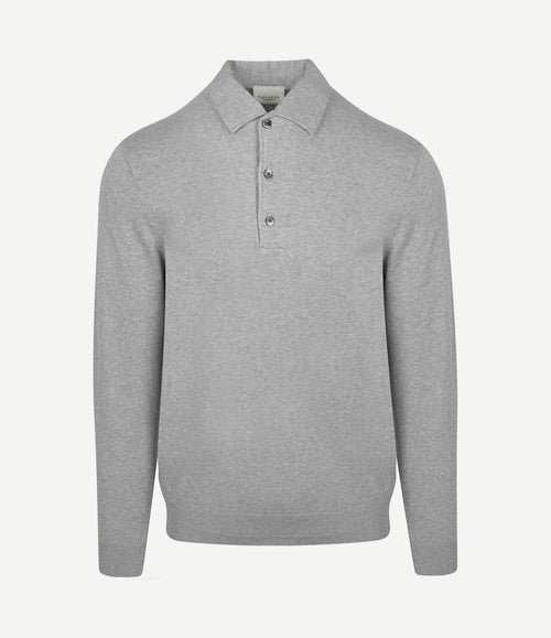 Longsleeve poloshirt luxury basic grijs