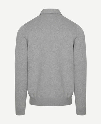 Longsleeve poloshirt luxury basic grijs