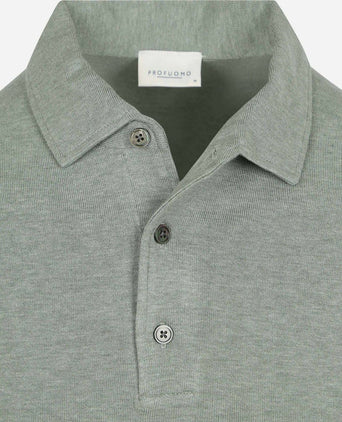 Profuomo longsleeve poloshirt luxury basic groen