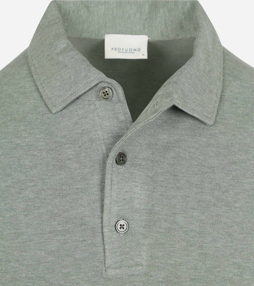 Profuomo longsleeve poloshirt luxury basic groen