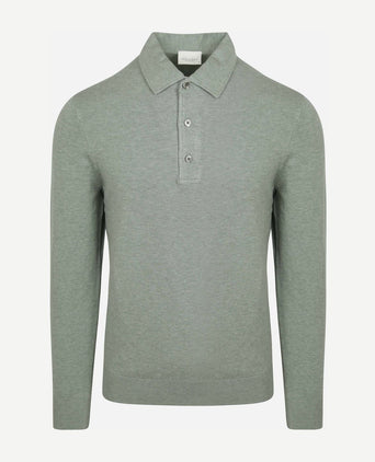 Profuomo longsleeve poloshirt luxury basic groen