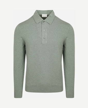 Longsleeve poloshirt luxury basic groen