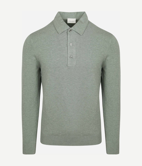 Profuomo longsleeve poloshirt luxury basic groen