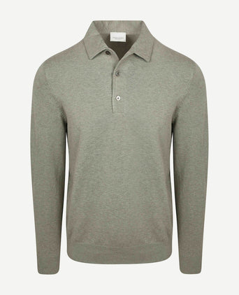 Longsleeve poloshirt luxury basic groen