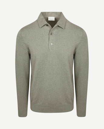 Longsleeve poloshirt luxury basic groen