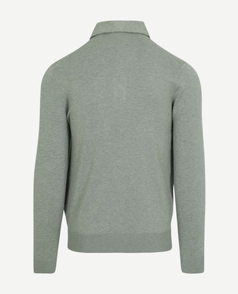Profuomo longsleeve poloshirt luxury basic groen