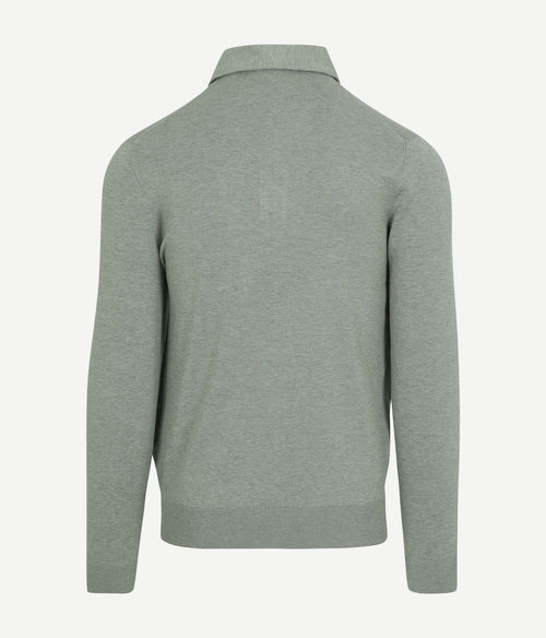 Profuomo longsleeve poloshirt luxury basic groen