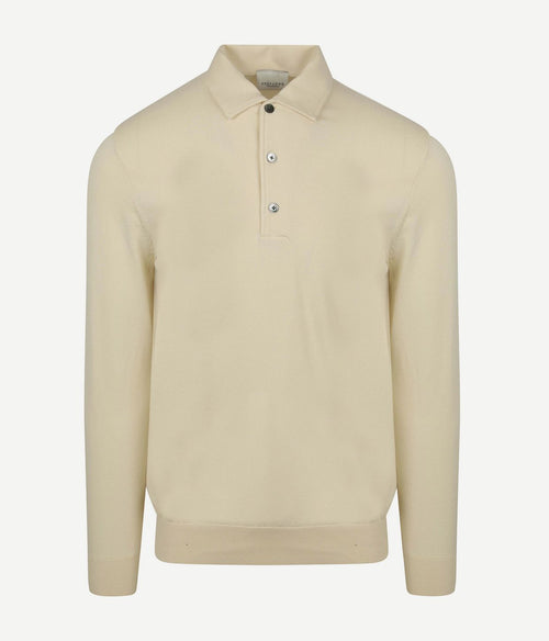 Longsleeve poloshirt luxury basic off white
