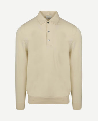 Longsleeve poloshirt luxury basic off white