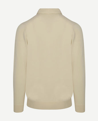 Longsleeve poloshirt luxury basic off white