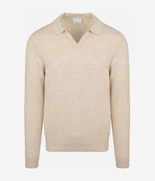 Profuomo longsleeve poloshirt wol blend sand
