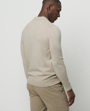 Profuomo longsleeve poloshirt wol blend sand