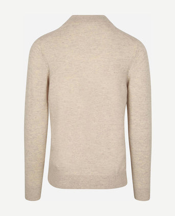Profuomo longsleeve poloshirt wol blend sand