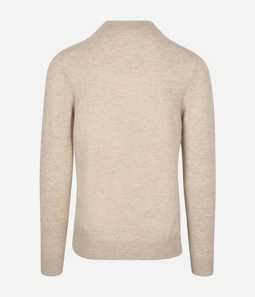 Profuomo longsleeve poloshirt wol blend sand