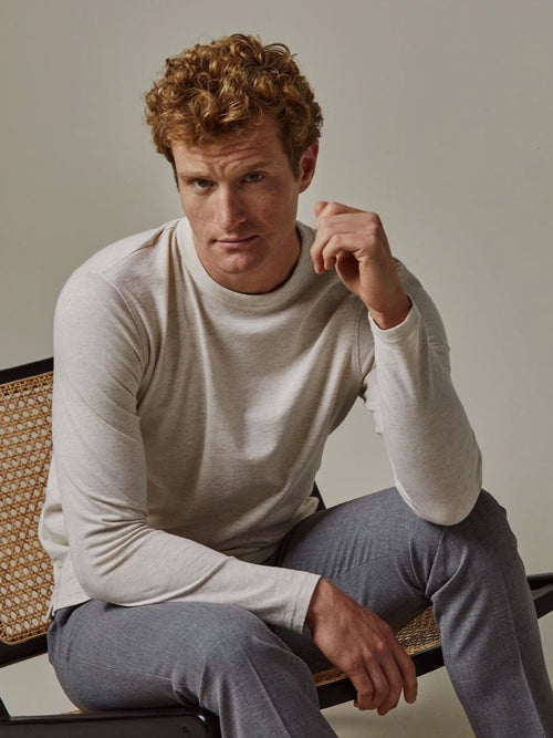 Profuomo longsleeve t-shirt ecru | Regular-fit