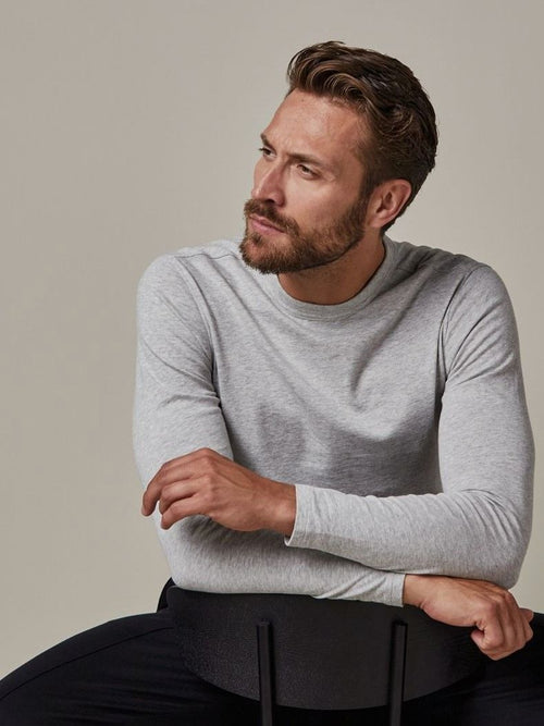 Profuomo longsleeve t-shirt grijs | Regular-fit