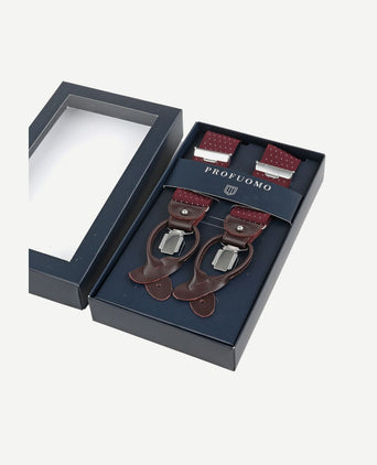Profuomo luxe bretel bordeaux-wit