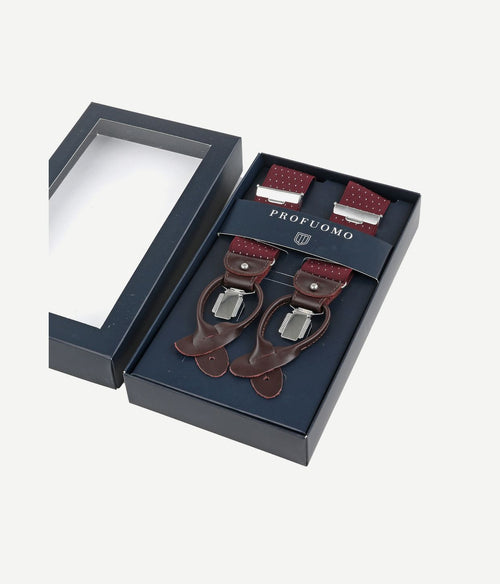 Profuomo luxe bretel bordeaux-wit