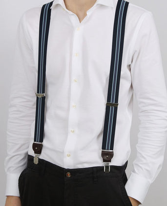 Profuomo luxe bretel donkerblauw-lichtblauw