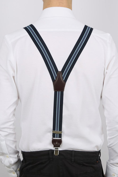 Profuomo luxe bretel donkerblauw-lichtblauw