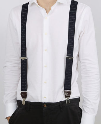 Profuomo luxe bretel donkerblauw-wit