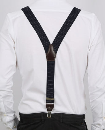 Profuomo luxe bretel donkerblauw-wit