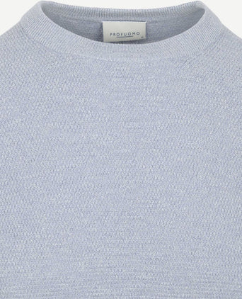 Profuomo o-hals trui lichtblauw | Regular-fit