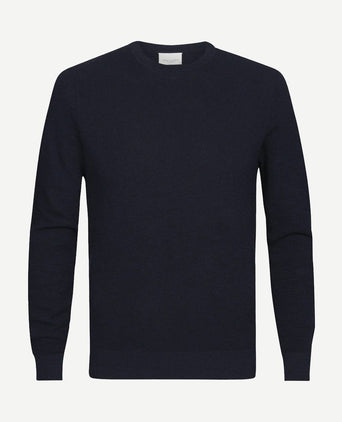 O-hals trui donkerblauw