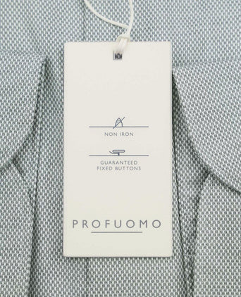 Profuomo basketweave overhemd groen | Slim-fit