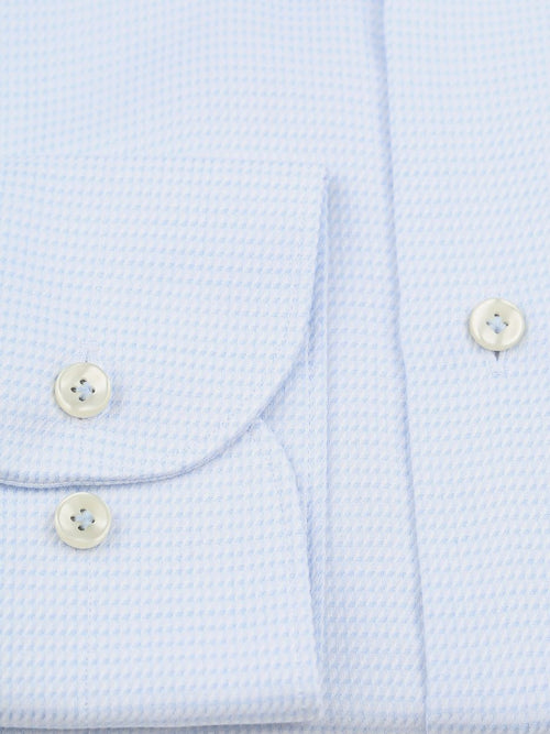 Dobby mouliné overhemd print lichtblauw