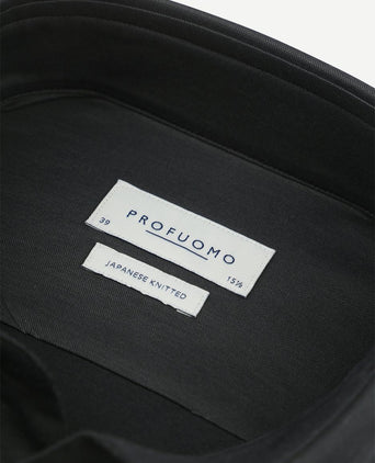 Profuomo japanese knitted overhemd antraciet | Slim-fit