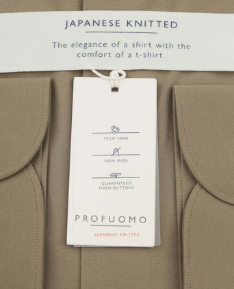 Profuomo japanese knitted overhemd groen | Slim-fit