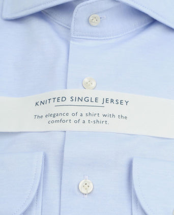 Knitted overhemd lichtblauw