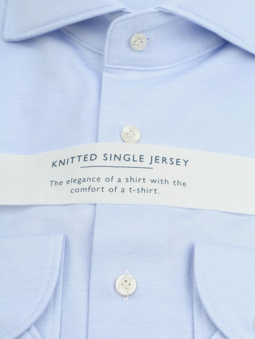 Knitted overhemd lichtblauw